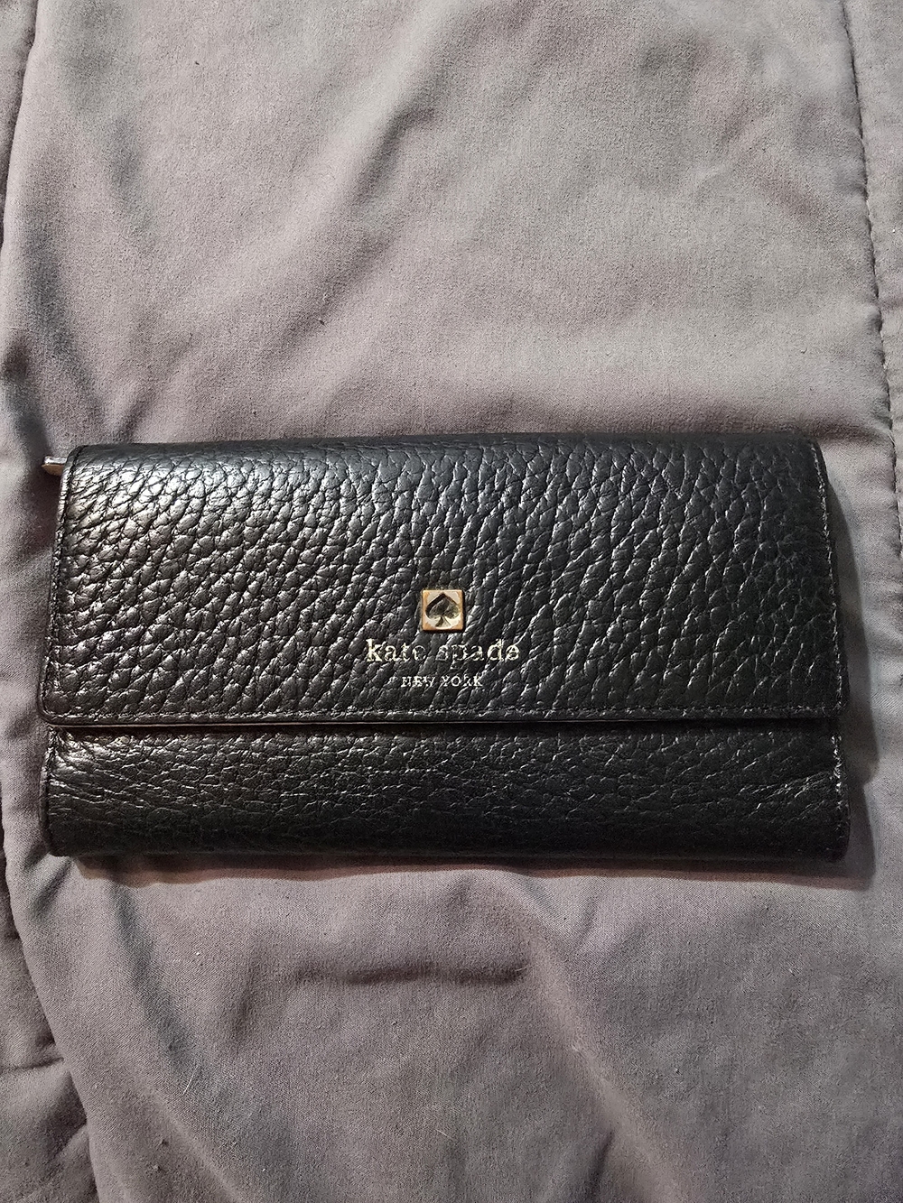 Kate Spade Black Pebbled Leather Wallet